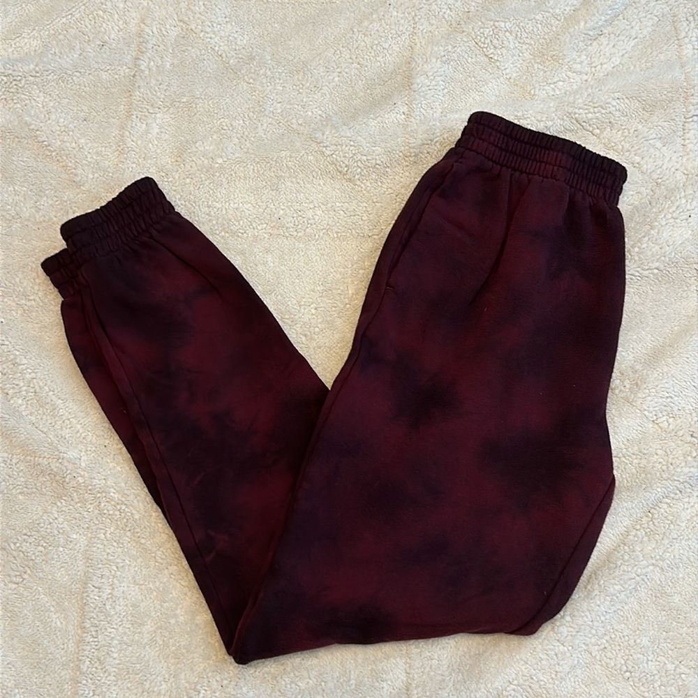 Victorias Secret Pink Maroon and Black Tie Dye Sweats
